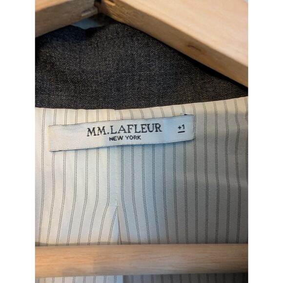 MM Lafleur The Ross Wool Blend Blazer Charcoal Grey Womens +1 (XL) Tw Button - Picture 6 of 9
